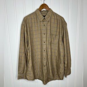 Saddlebred Men's Long Sleeve Button Front Shirt Brown Blue Size XL
